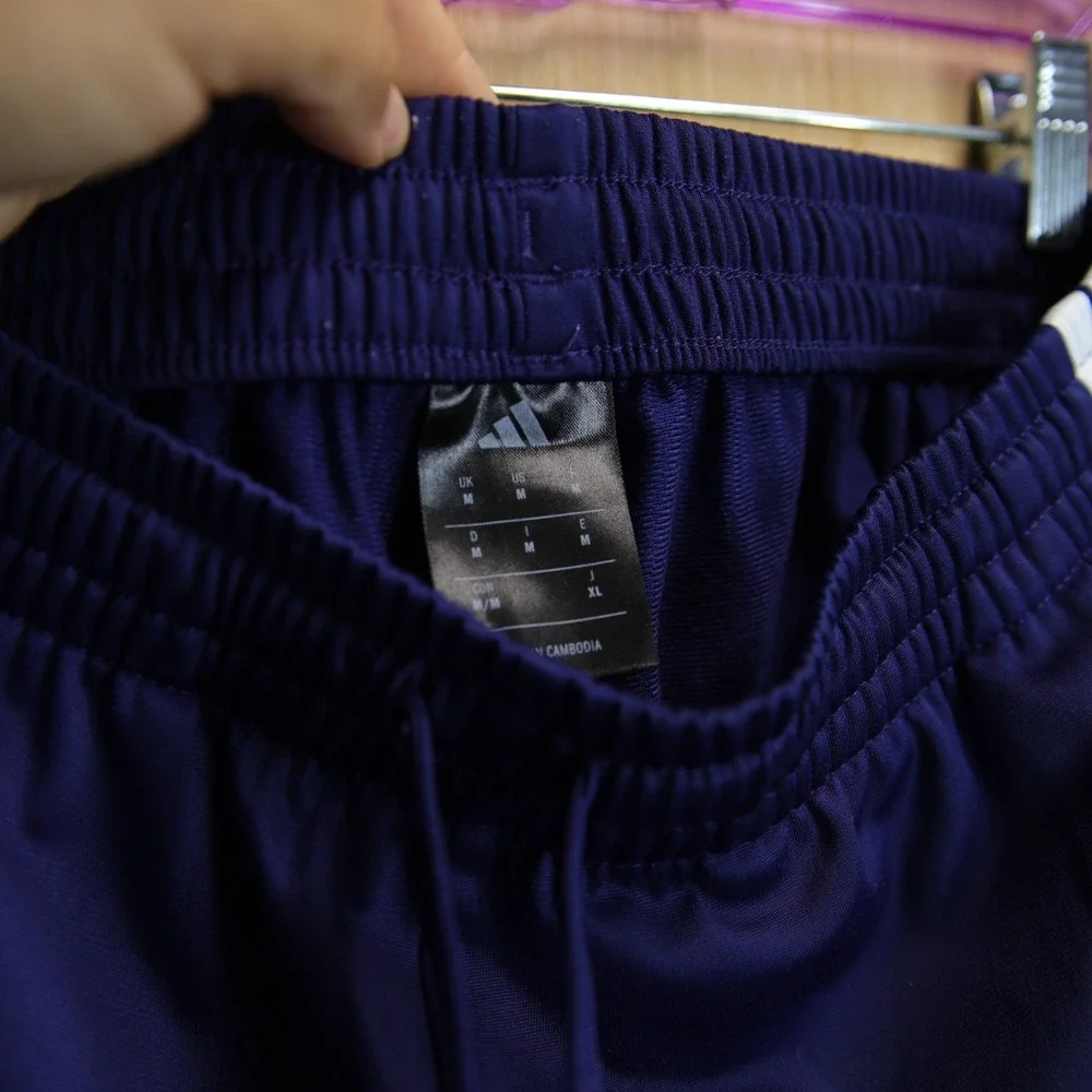 Adidas Mens Purple White 3-Stripe Track Pants Athletic Training Joggers Size M